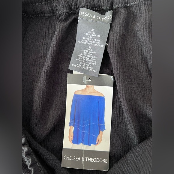 CHELSEA & THEODORE Black Cotton/Rayon Tunic/Blouse /Top Wm's Sz. Med. - Picture 5 of 8